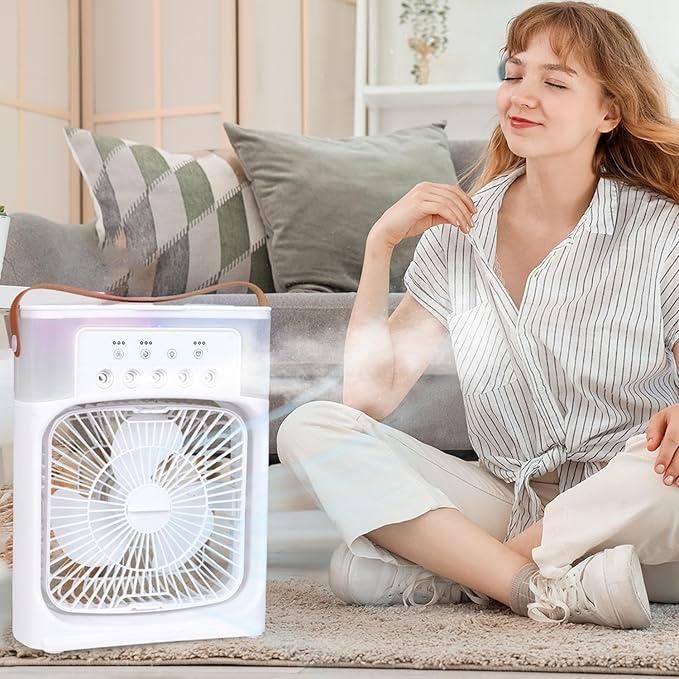 ❄️ Portable Mist Spray Air Cooler Fan – Instant Cooling Anytime!