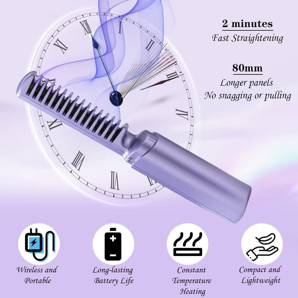 ɢʟᴀᴍꜰʟᴇx Portable Mini Hair Straightener Comb
